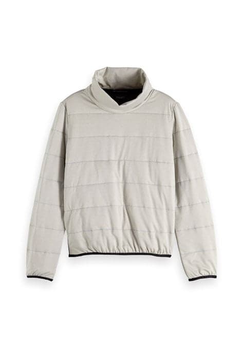 CLUB NOMADE QUILTED SWEAT WITH HIGH NECK GREY MELANGE by Scotch & Soda