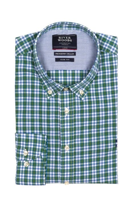 SLIM FIT PRINCETON SHIRT C GREEN by River Woods