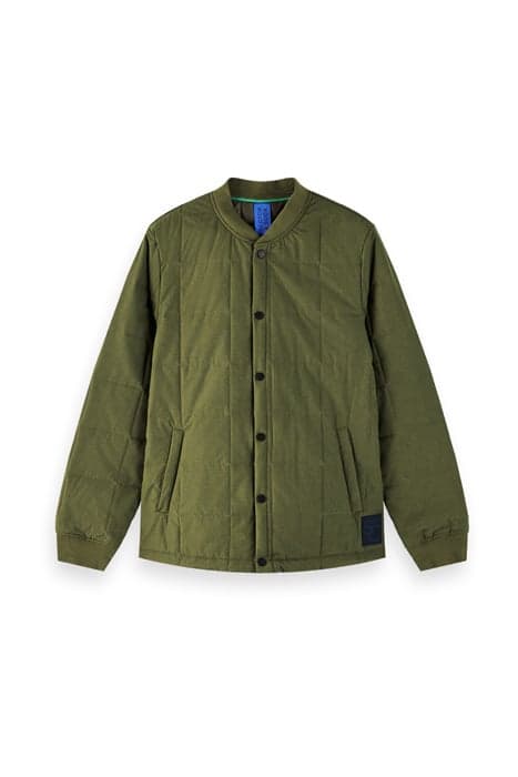 LIGHTWEIGHT QUILTED BOMBER JACKET MILITARY GREEN by Scotch & Soda