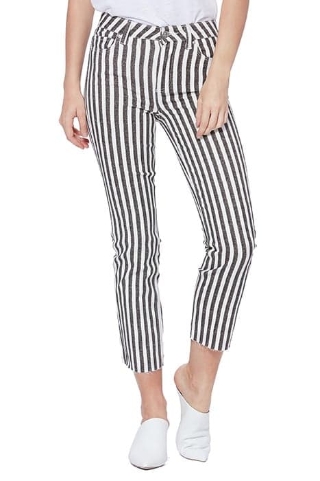 HOXTON STRAIGHT ANKLE RAW HEM COVE STRIPE by PAIGE