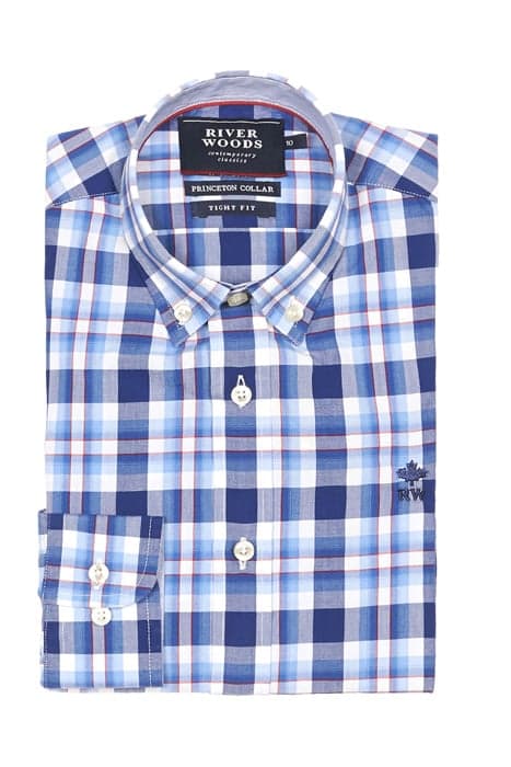 TIGHT FIT PRINCETON SHIRT BLUE by River Woods