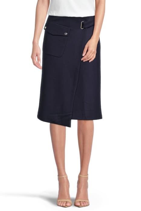 WRAP POCKET WOOL SKIRT NAVY by Filippa K