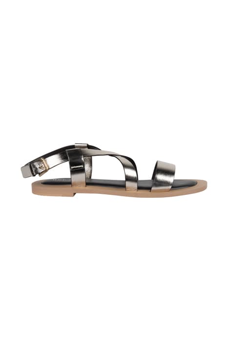 CROSSOVER LEATHER FLAT SANDAL GLD TN MET by White Stuff