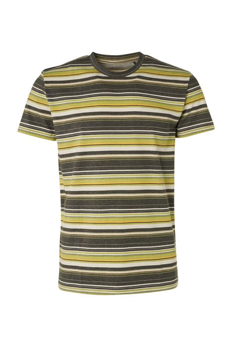 T-SHIRT CREWNECK MULTI COLOURED YARN DYED STRIPE OFFWHITE by No Excess