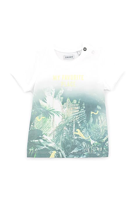 BABY BOYS’ OFF-WHITE JUNGLE GRAPHIC ORGANIC COTTON T-SHIRT by IKKS