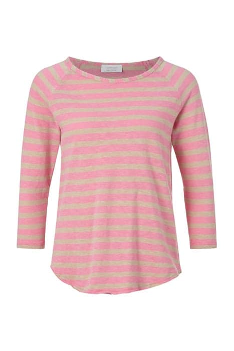 ORGANIC HEAVY JERSEY LONGSLEEVE STRIPED BUBBLEGUM PINK BUBBL by Rich & Royal