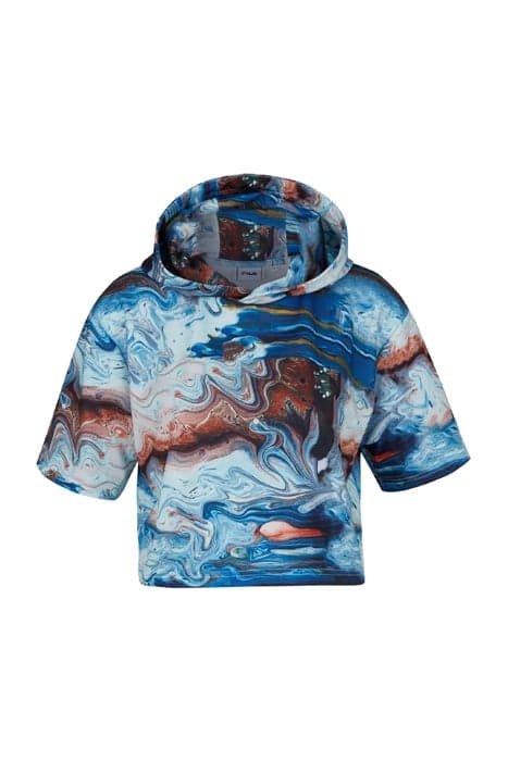 CIDE AOP CROPPED HOODY BLUE ACRYLIC POURING AOP by FILA