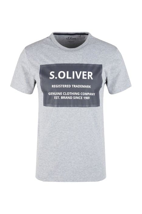 T-SHIRT SHORT SLEEVE REG RED LABEL GREY MELANGE by s. Oliver