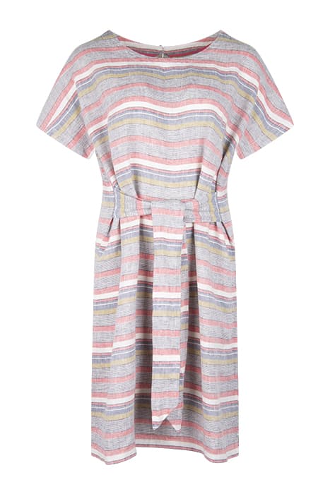 LINEN TIE DRESS PINK STRIPE by White Stuff