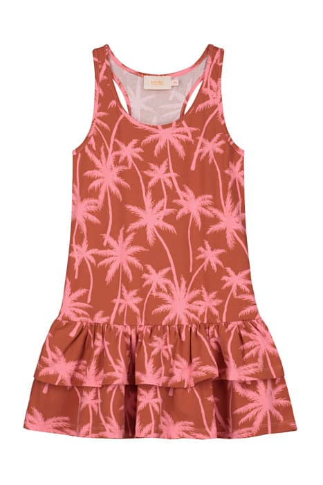 GIRLS SAMOA DRESS VACATION PALM SPICE ROUTE BROWN by Shiwi