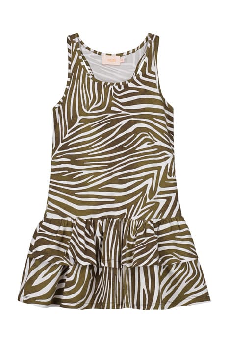 GIRLS SAMOA DRESS ZANZIBAR ZEBRA PALMTREE GREEN by Shiwi