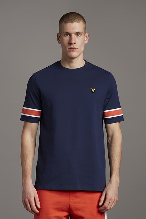 SLEEVE RIB INSERT T-SHIRT NAVY by Lyle & Scott