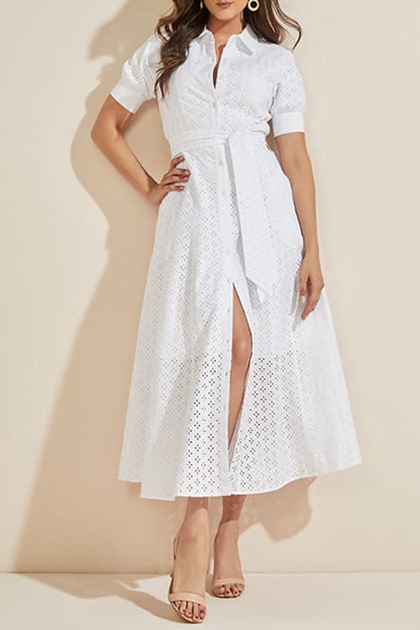 MARCIANO- NELIA EYELET DRESS TRUE WHITE A000 by Marciano by Guess