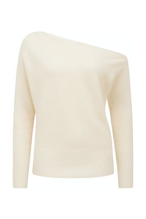 ALI TIPPED SHOULDER KNIT JUMPER ALMOND MILK by Forever New