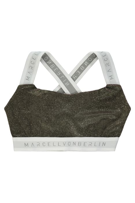 WOMEN'S GLITTER TOP WITH LOGO TAPE WHITE GREEN, PINK by Marcell von Berlin