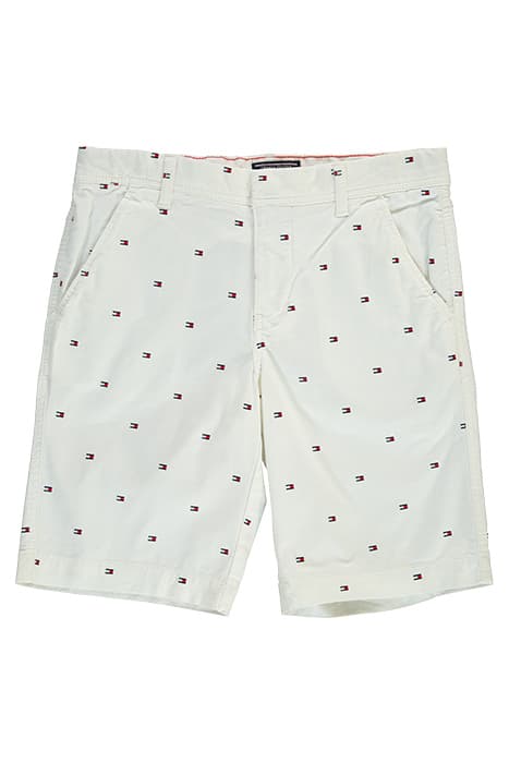 FLAG PRINT CHINO SHORT POSTC DC BRIGHT WHITE by Tommy Hilfiger