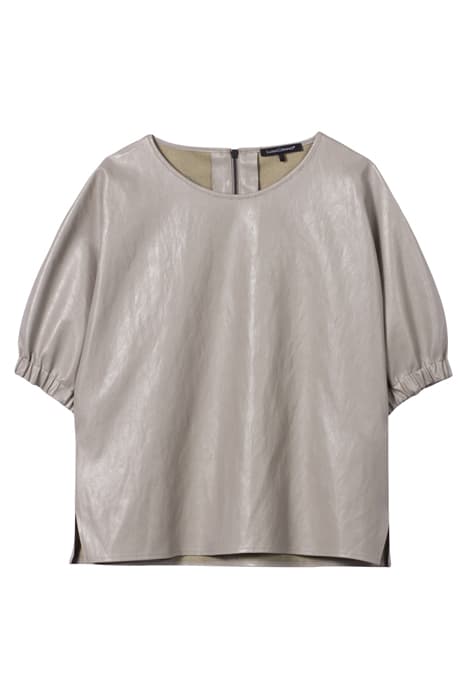 FAKE LEATHER OVERSIZED TOP GREIGE by Luisa Cerano