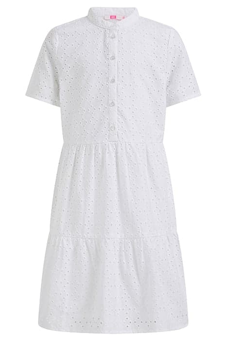 MEISJES JURK MET BRODERIE ANGLAISE WHITE by WE Fashion