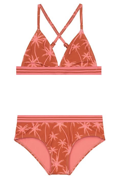 GIRLS LUNA BIKINI SET VACATION PALM SPICE ROUTE BROWN by Shiwi