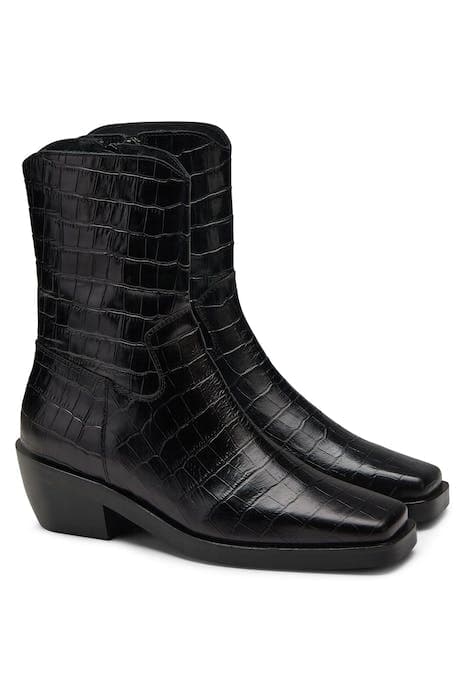 HANNAH - ANKLE BOOT BLK CROCO OPTICS by Scotch & Soda