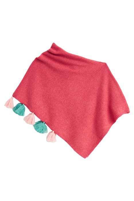 KIDS TASSEL PONCHO MID CORAL by White Stuff