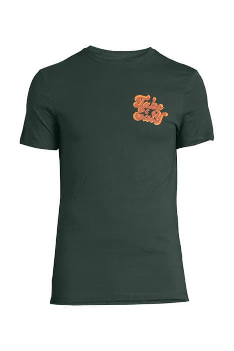 HEREN T-SHIRT MET OPDRUK DARK GREEN by WE Fashion