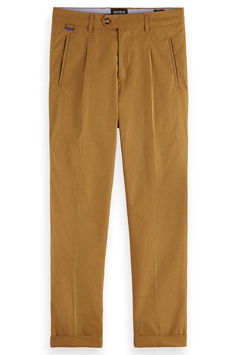 BLAKE - REGULAR SLIM-FIT PLEATED STRETCH-POPLIN CHINO MOON S by Scotch & Soda