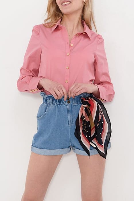 BUBBLE GUM PINK SHIRT WITH RETRO BUTTONS MALABAR by ICODE