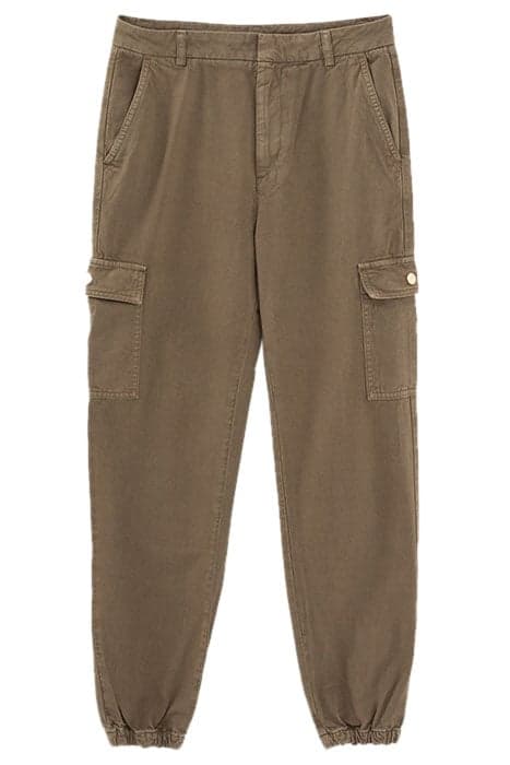 KHAKI BATTLE TROUSERS WITH ELASTICATED BOTTOMS by ICODE