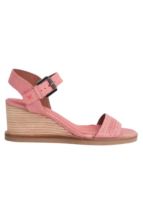 CRAFT LEATHER WEDGE SANDAL MID PINK by White Stuff