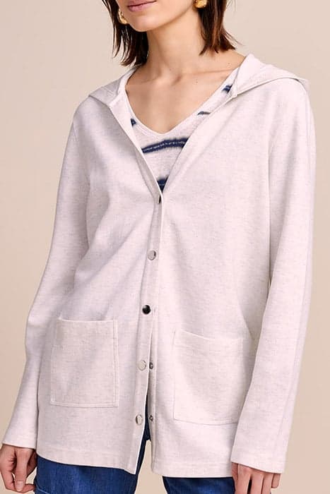 CAPSULE HOMEWEAR : MARCEAU - ECRU MID-LENGTH CARDIGAN IN SEQ by ONE STEP