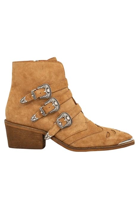 CAMEL 3-COWBOY BUCKLE SUEDE BOOTS by IKKS