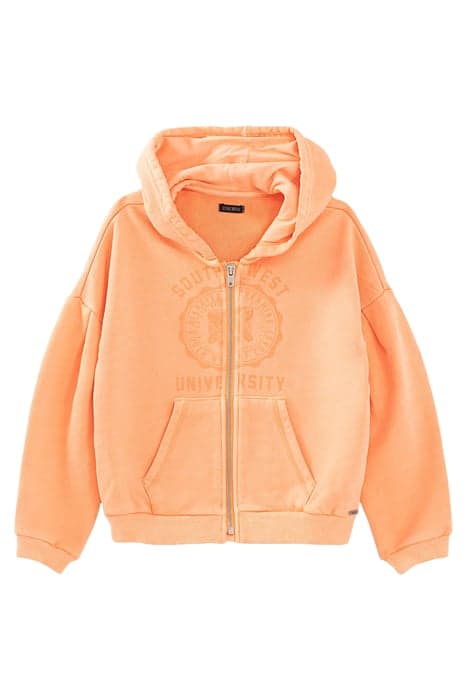 GIRLS’ APRICOT CAMPUS-VIBE HOODED CARDIGAN APRICOT by IKKS