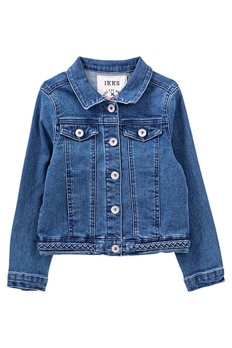 GIRLS’ STONE BLUE ORGANIC DENIM JACKET EMBROIDERED ON BACK by IKKS