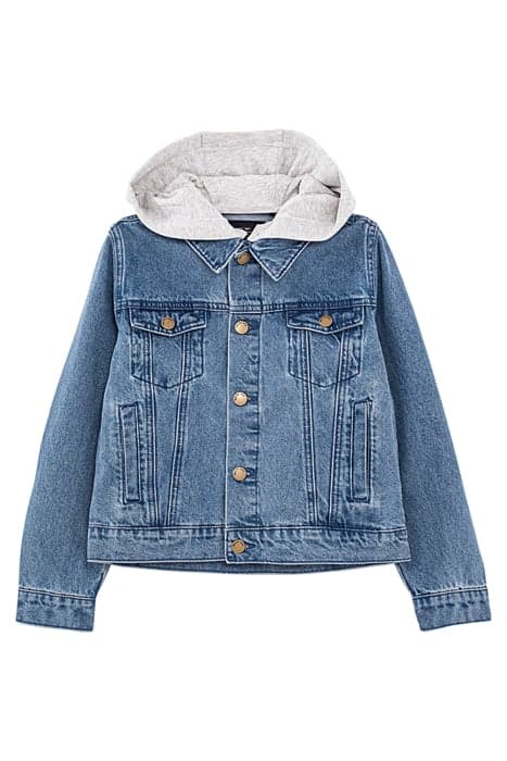 BOYS’ STONE BLUE ORGANIC HOODED DENIM JACKET STONE BLUE by IKKS