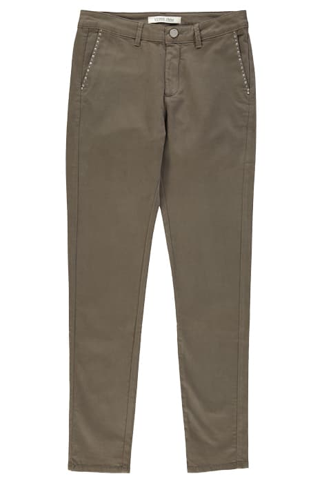 LE FIDELE CHINO TROUSERS WITH STUDS KHAKI by ICODE