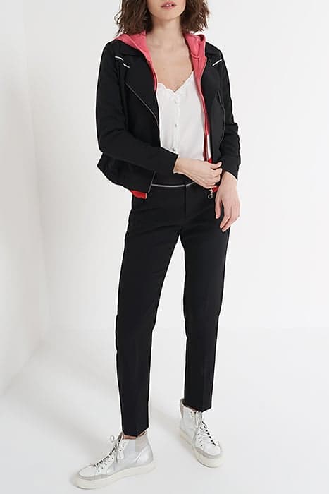 BLACK CREPE BIKER-STYLE JACKET by ICODE