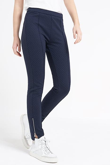 POPPY MINIMALIST PRINT WIDE TROUSERS NAVY by ICODE