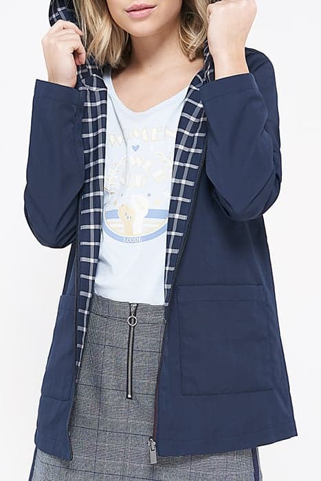 NAVY AND CHECK REVERSIBLE PARKA TWO-COLOUR by ICODE