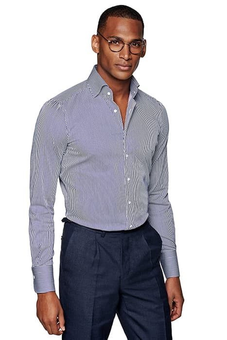 Navy Striped Extra Slim Fit Shirt by Suitsupply