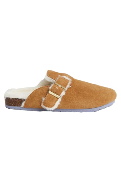 POPPY SUEDE FOOTBED SLIPPER MID TAN by White Stuff