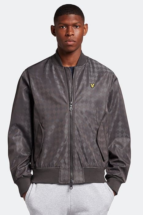 BALLOON SLEEVE SATEEN BOMBER GUNMETAL by Lyle & Scott