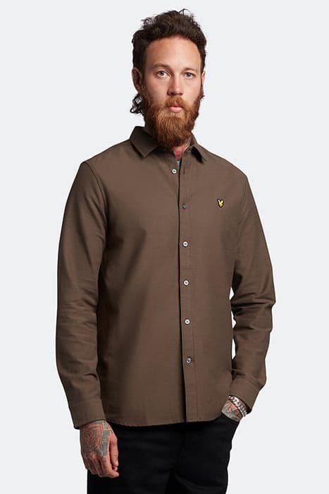 CHUNKY SLUB SHIRT FORM GREEN by Lyle & Scott