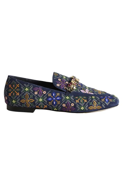 EMBELLISHED TRIM LOAFERS NVY by Boden