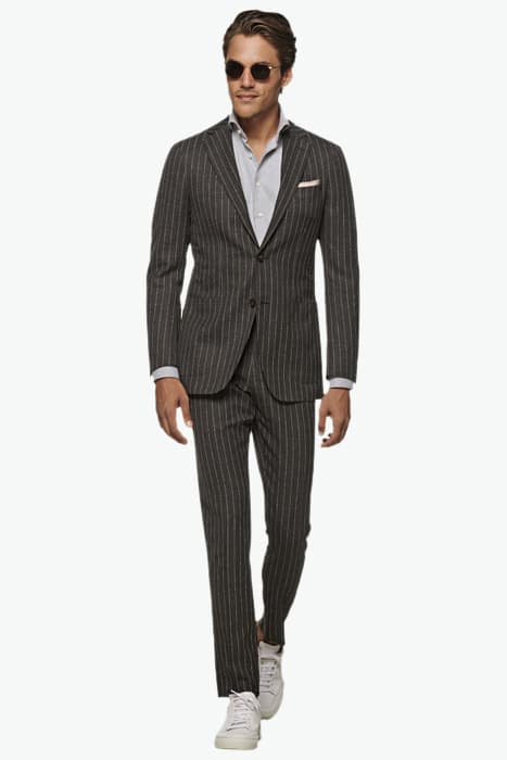 Dark Grey Striped Havana Suit by Suitsupply