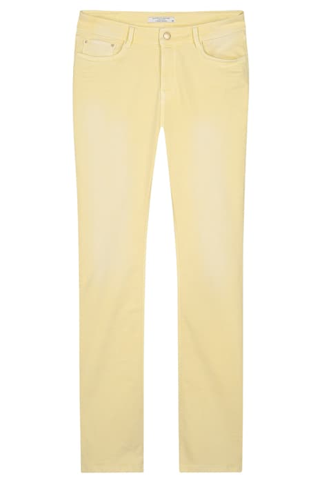 FLARED PANT SLUBBY STRETCH TWILL YELLOWS by Summum Woman