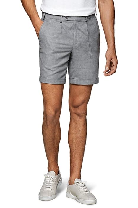 Grey Pleated Bennington Shorts by Suitsupply