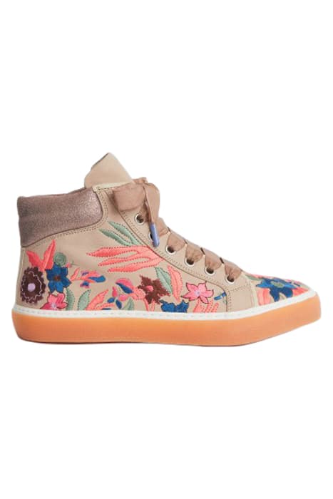 EMBROIDERED HIGH TOP TRAINER NAT MLT by White Stuff