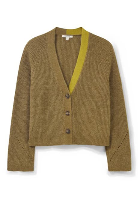 DEHLIA KNITTED CARDI KHAKI GRN by White Stuff