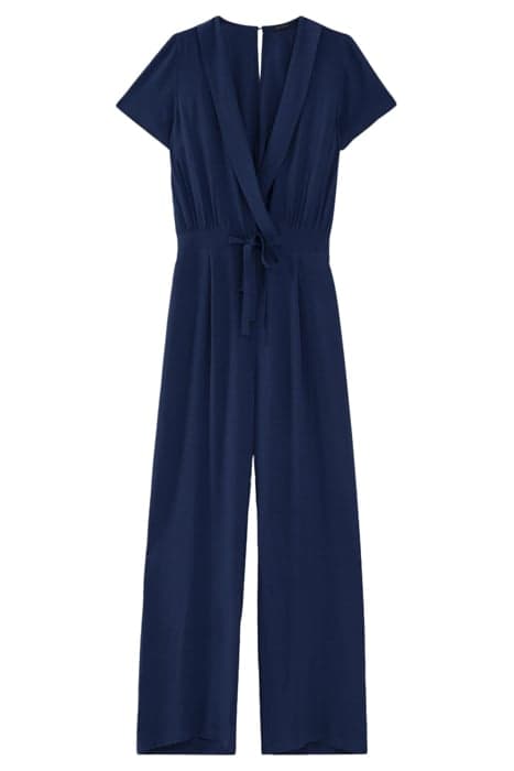 WOMEN'S BLUE FLOWING SHAWL COLLAR TROUSER SUIT by IKKS